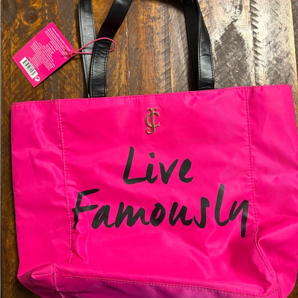 Juicy Couture Handbags - Pink and black tote bag